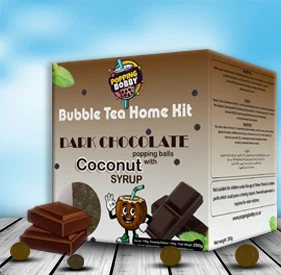 280g pack of Dark Chocolate Popping Balls with Coconut Syrup.